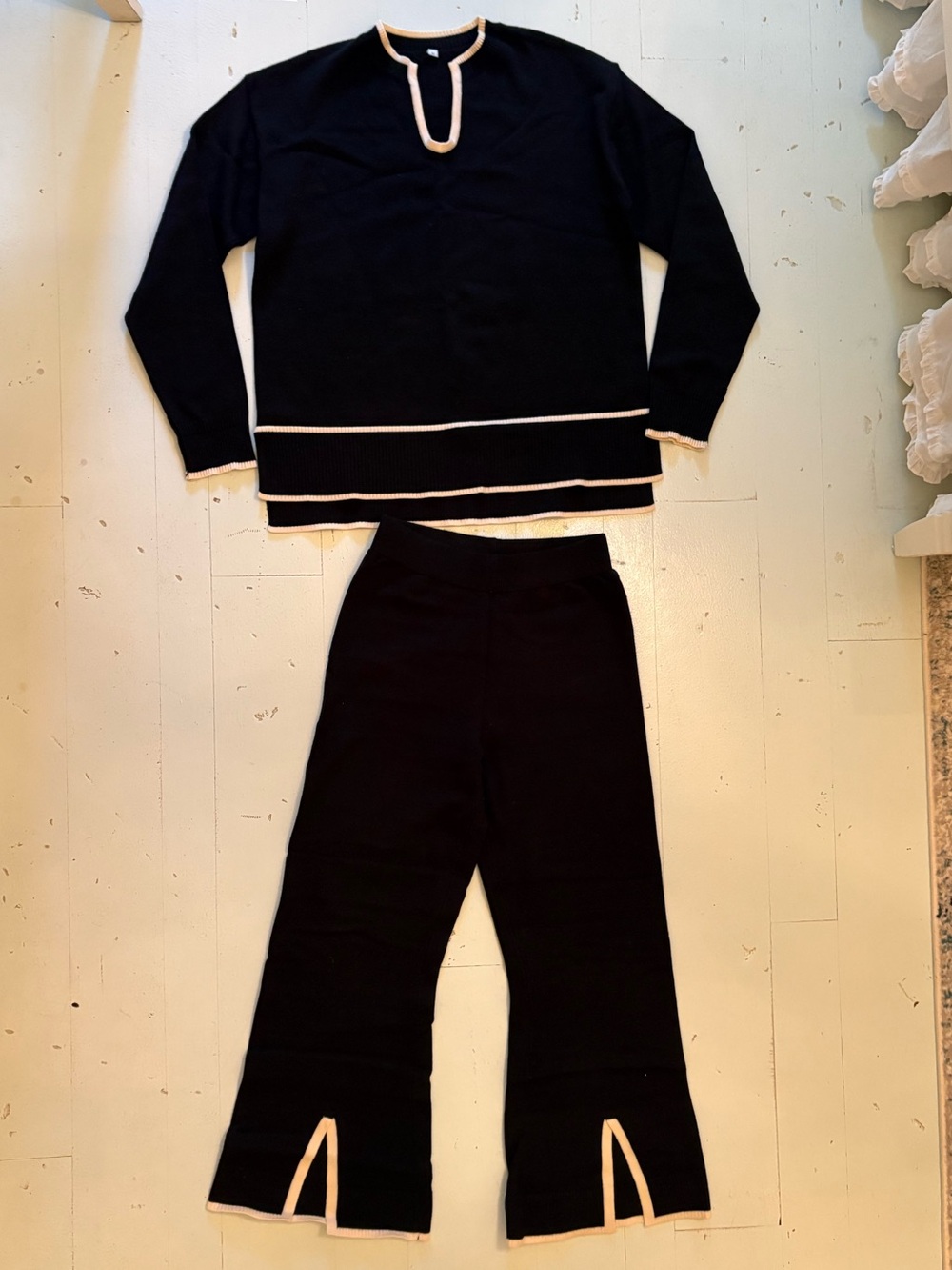 Black & White Knit Loungewear Set